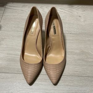 BCBG generation snake skin worn once closed toed point heels!